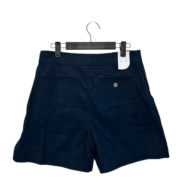 Southern Tide Jacey Twill Shorts NWT Women's 10 Dress Blue Linen Blend Pleats - Picture 3 of 7